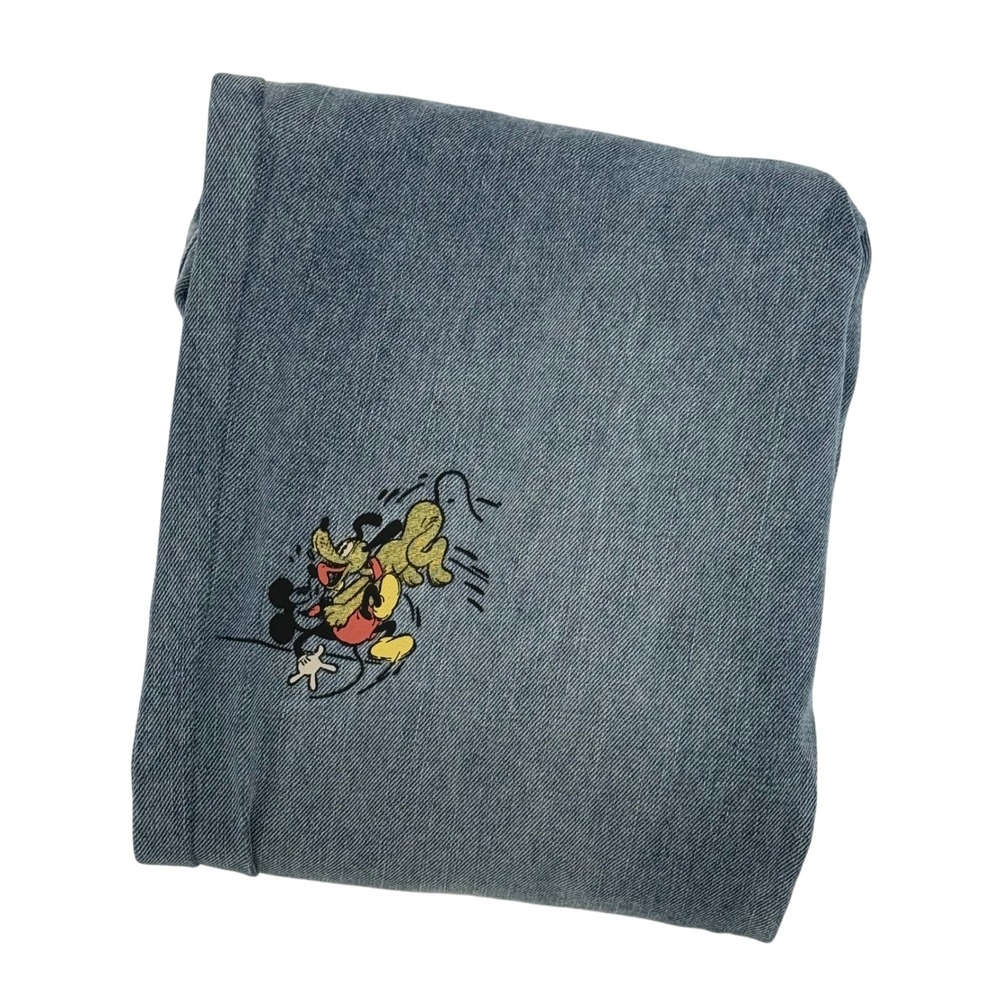 Disney Our Universe Mickey‎ Mouse & Pluto Denim Jeans L Elastic Waist